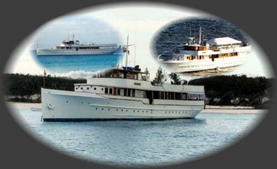 New York motor yacht  Mariner collage